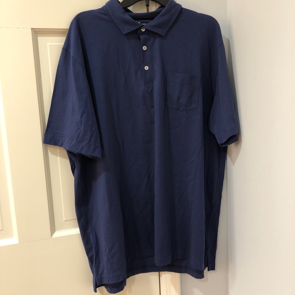 Peter Millar XXL soft blue polo 92% cotton 8% spandex front pocket